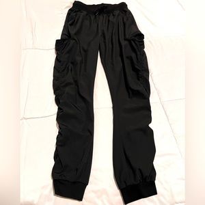 Jaanuu Arya Collection Ruched Jogger Scrub Pants- black, x-small